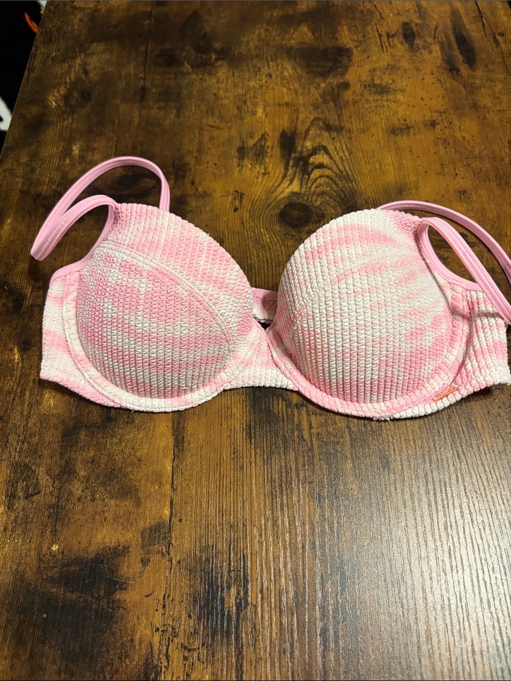 PINK Victoria's Secret Pink Textured Push-Up Bikini Top